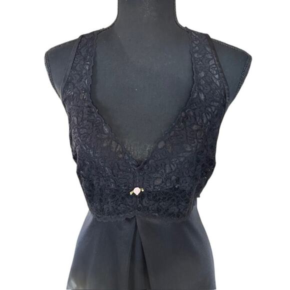 Amoureuse Womens Babydoll Black Sleepwear Gown, size Medium - Picture 3 of 6